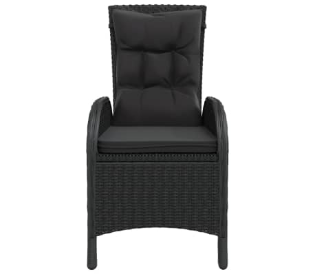 vidaXL spisebordssæt til haven 11 dele polyrattan sort