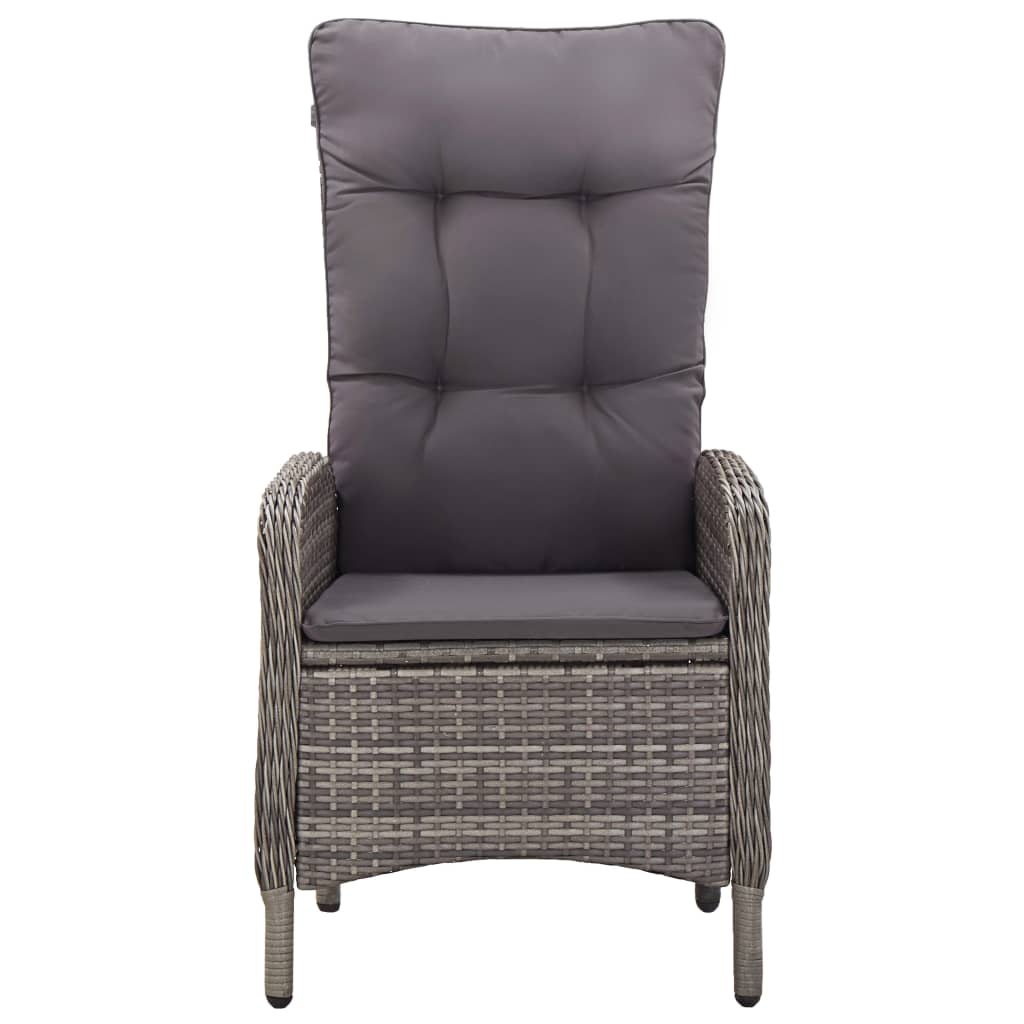 vidaXL 11 részes szürke polyrattan kerti étkezőgarnitúra