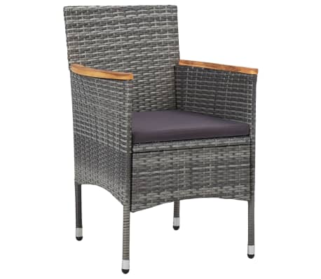 vidaXL Ensemble &agrave; manger de jardin 11 pcs r&eacute;sine tress&eacute;e gris