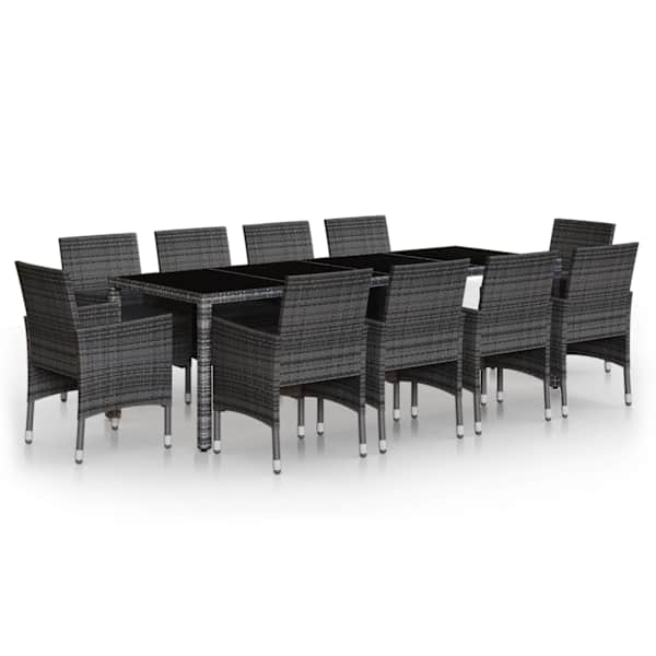 vidaXL 11-osaline aiam&ouml;&ouml;bli komplekt, pol&uuml;rotang, hall