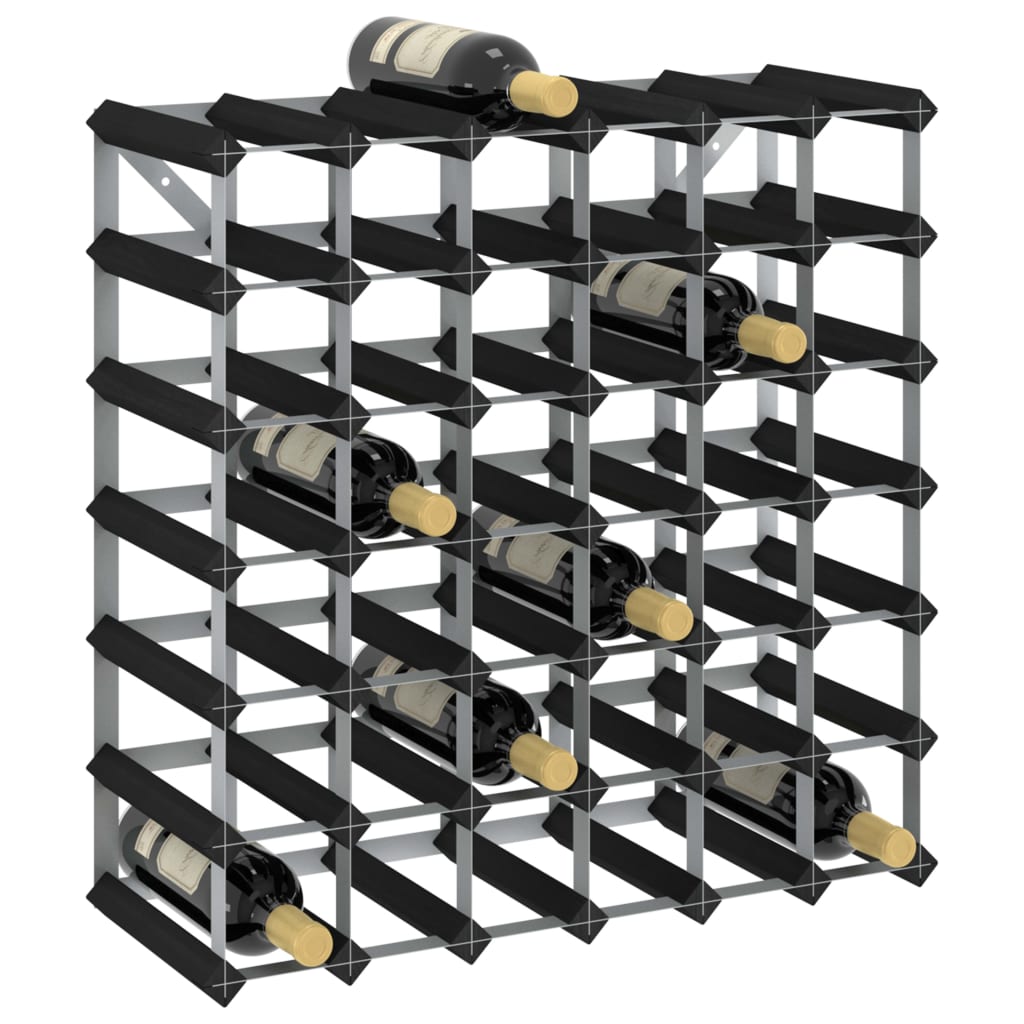 vidaXL Suport de vinuri, 42 sticle, negru, lemn masiv de pin vidaxl.ro