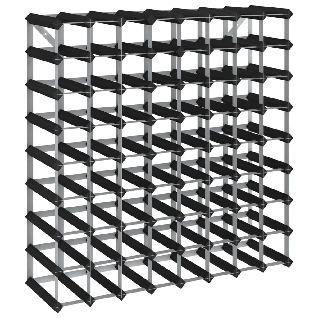 Image of vidaXL Wine Rack for 72 Bottles Black Solid Pine Wood