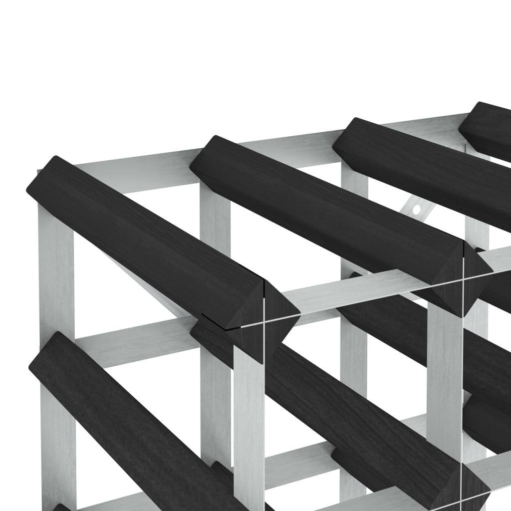 

vidaXL Wijnrek voor 72 flessen massief grenenhout zwart