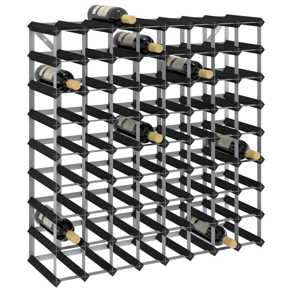 vidaXL Suport de vinuri, 72 sticle, negru, lemn masiv de pin vidaXL