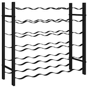 Stojan na víno na 36 lahví černý železný - obrázek 7