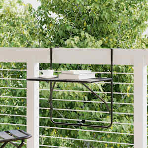 Balkonska mizica črna 60x40 cm jeklo