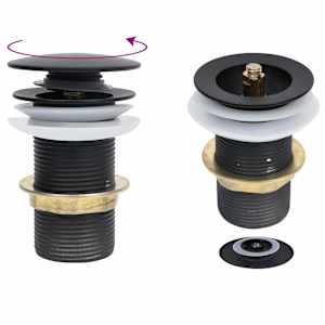 Sifon brez funkcije proti prelivanju črn 6,4x6,4x9,1 cm