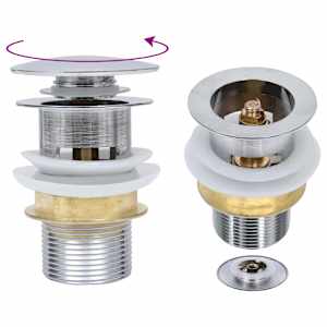 Sifon brez funkcije proti prelivanju srebrn 6,4x6,4x9,1 cm