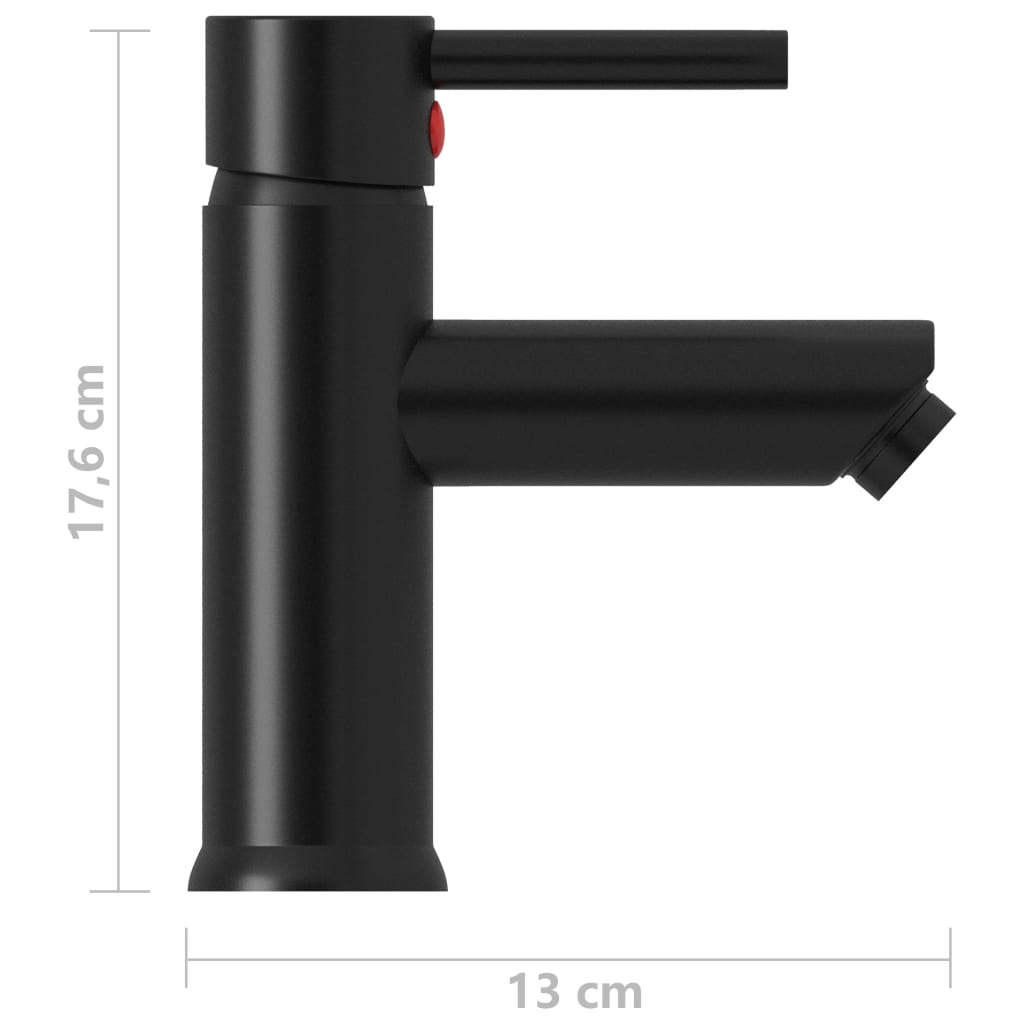Fekete fürdőszobai mosdócsaptelep 130 x 176 mm 