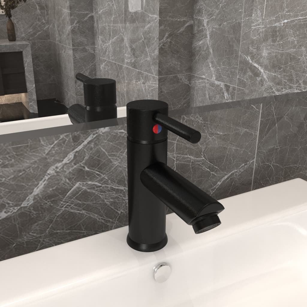 vidaXL Robinet chiuvetă de baie, negru, 130×176 mm vidaXL