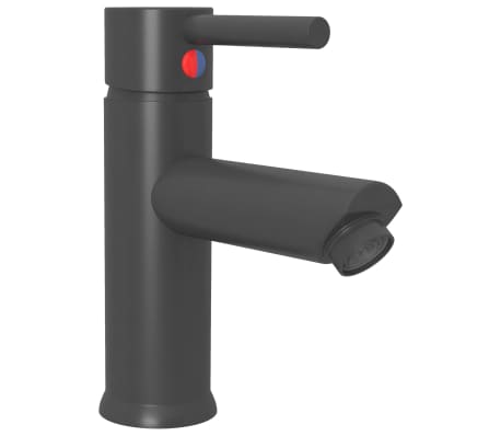 vidaXL Robinet de lavabo de salle de bain Gris 130x176 mm