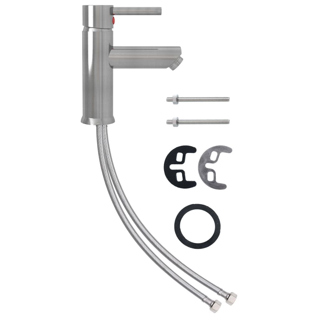 VidaXL Koupelnová umyvadlová vodovodní baterie stříbrná 130 x 176 mm