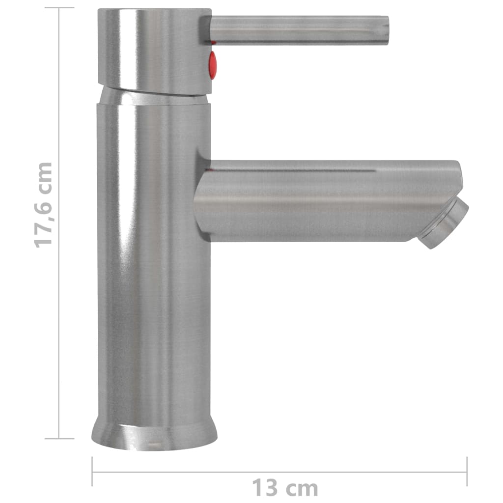 Koupelnová umyvadlová vodovodní baterie stříbrná 130 x 176 mm