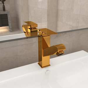 Kopalniška armatura za umivalnik izvlečna zlata 157x172 mm