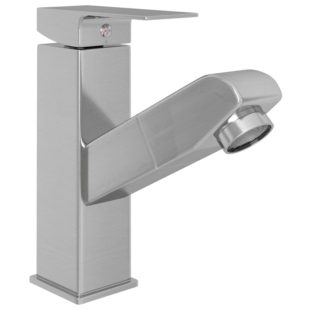

vidaXL Wastafelkraan met uittrekfunctie 157x172 mm zilverkleurig