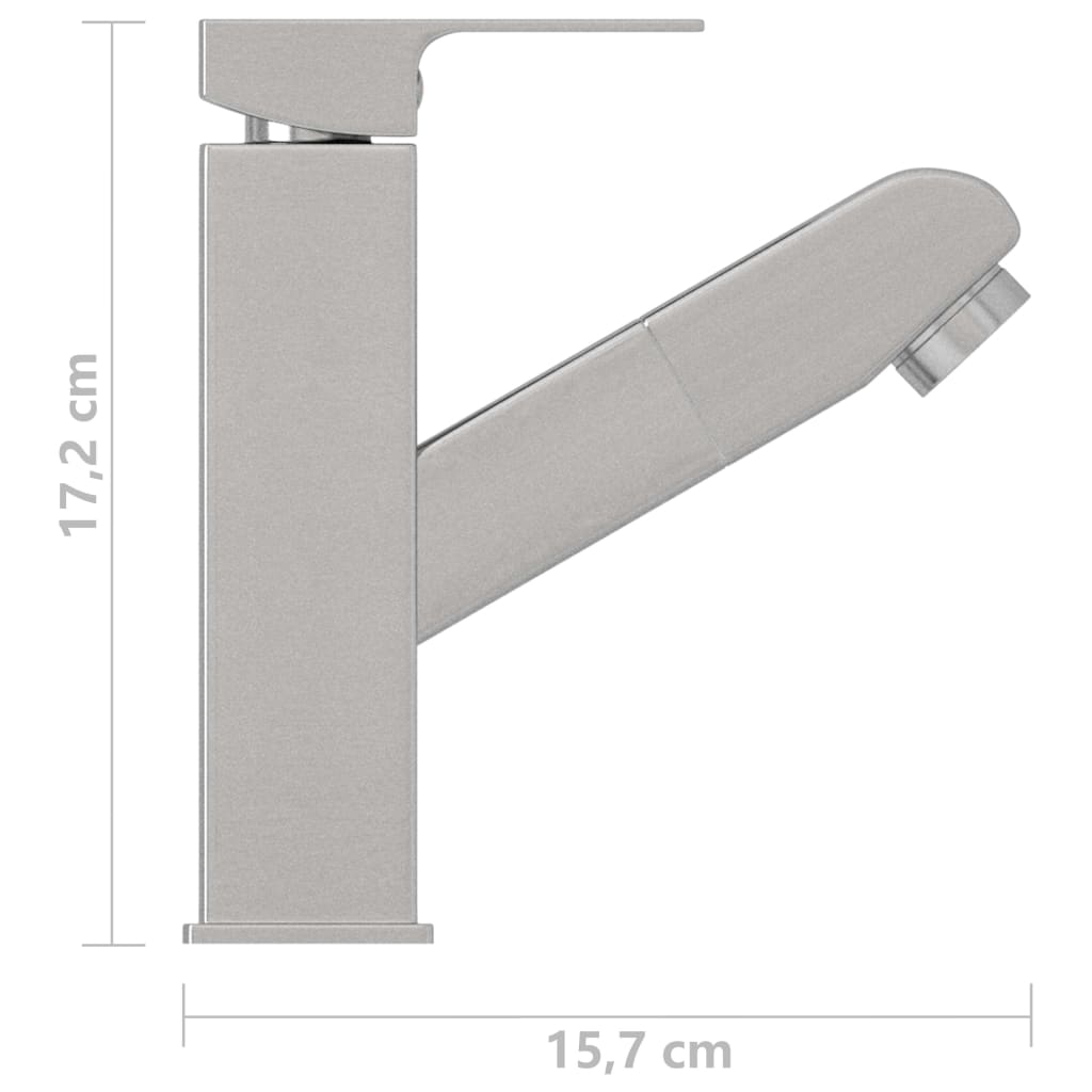 Ezüst kihúzható fürdőszobai mosdócsaptelep 157 x 172 mm 