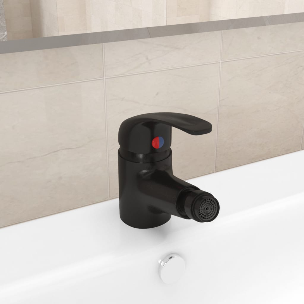 Mitigeur de bidet de salle de bain Noir 13x12 cm