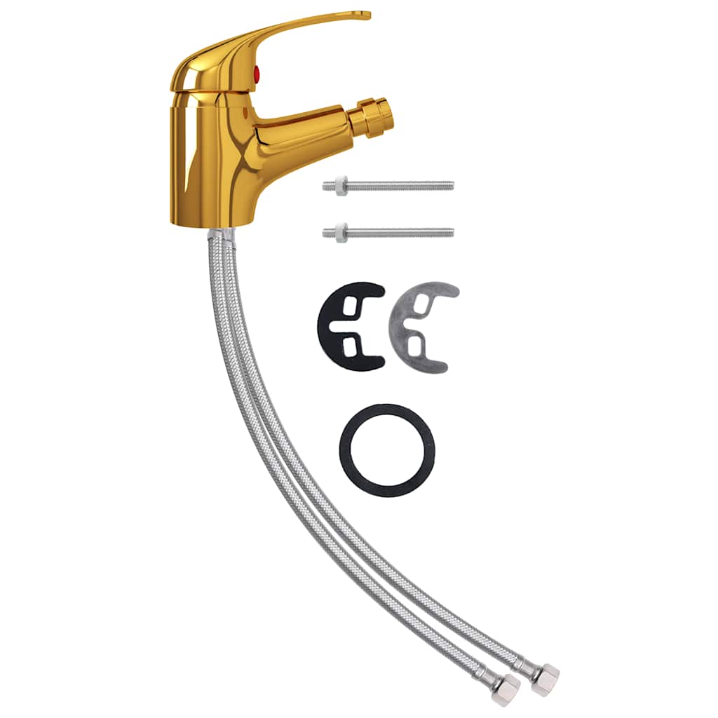 vidaXL Koupelnová bidetová směšovací baterie zlatá 13 x 12 cm