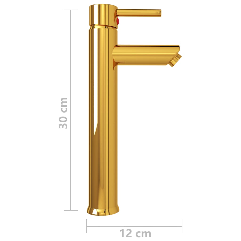 Koupelnová směšovací baterie zlatá 12 x 30 cm