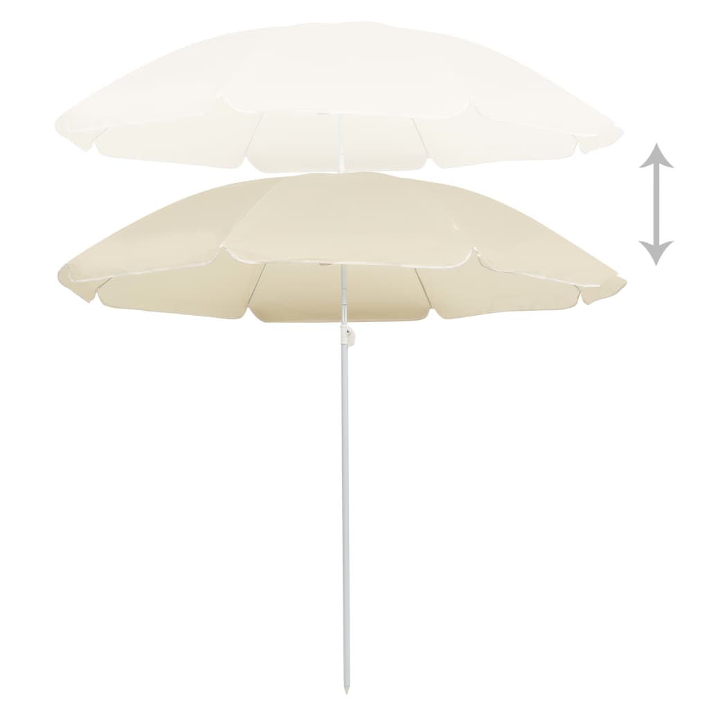 vidaXL Parasol met stalen paal 180 cm zandkleurig afbeelding