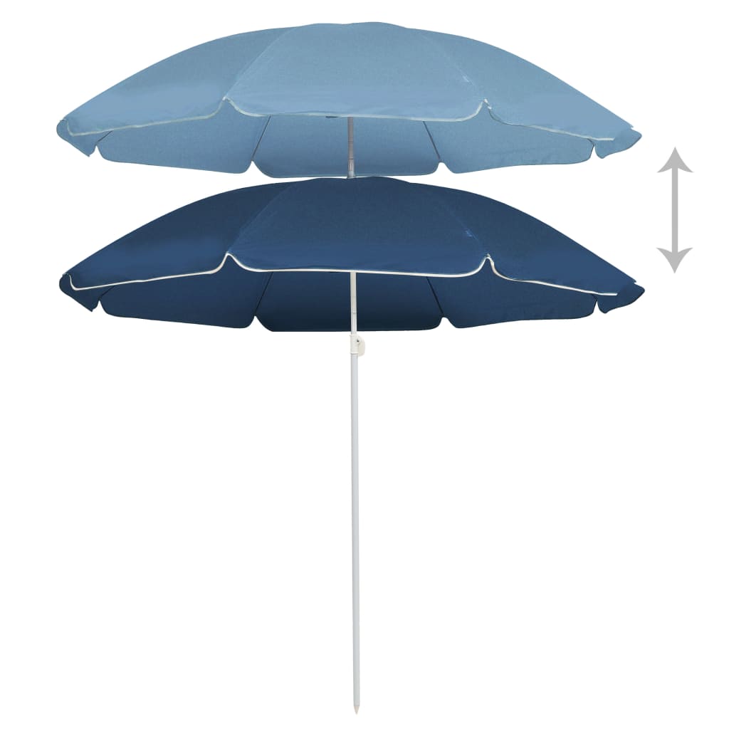vidaXL Umbrelă de soare de exterior, stâlp din oțel, albastru, 180 cm