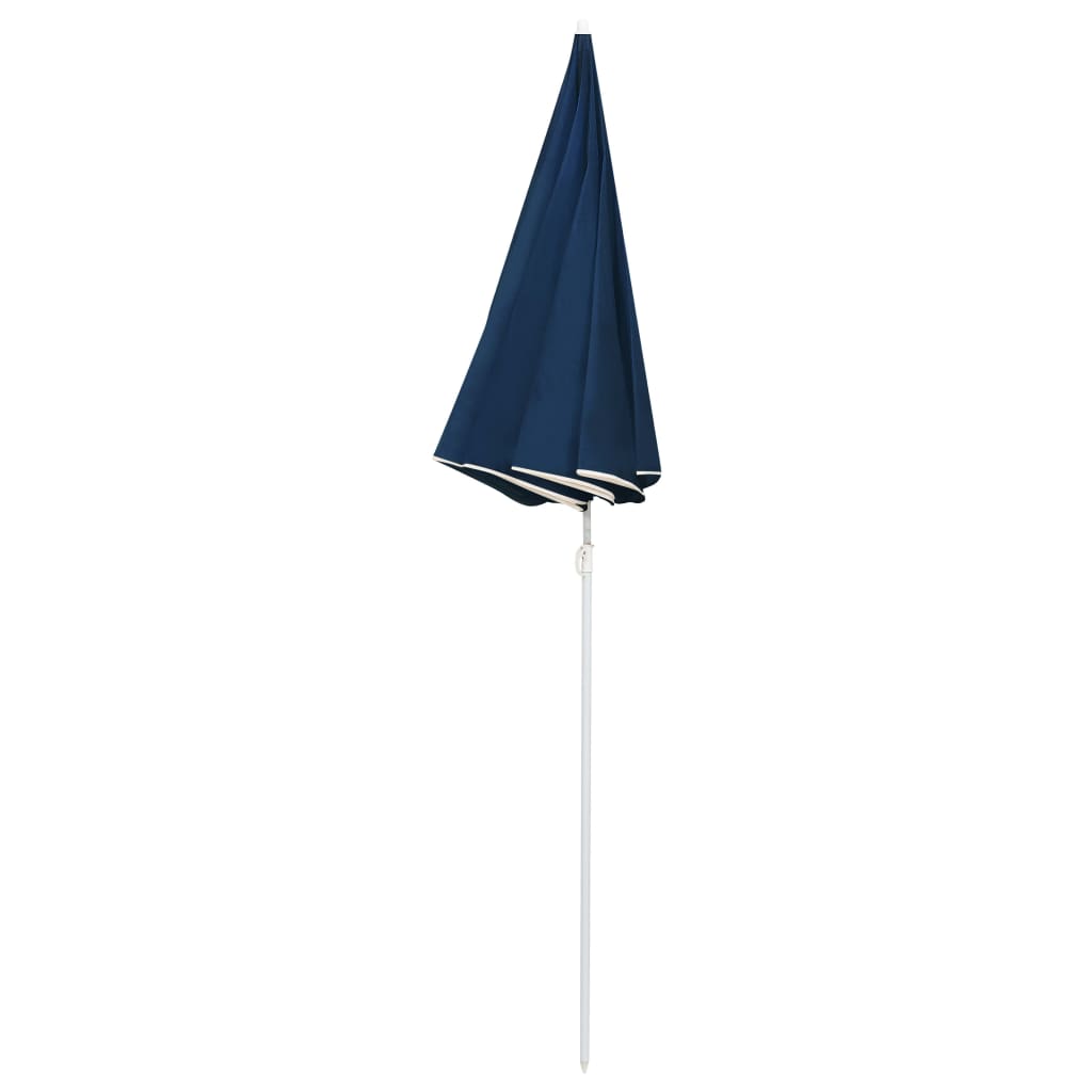 Zahradní slunečník s ocelovou tyčí modrý 180 cm