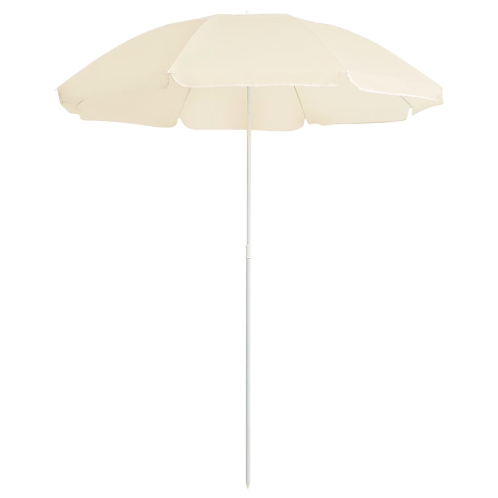 vidaXL Umbrelă de soare de grădină, stâlp din oțel, nisipiu, 180 cm