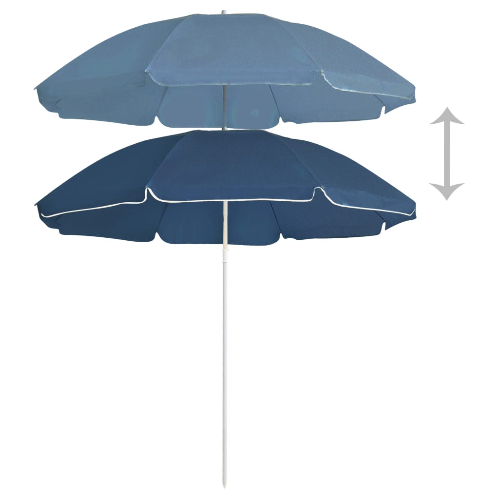 vidaXL Parasol met stalen paal 180 cm blauw afbeelding