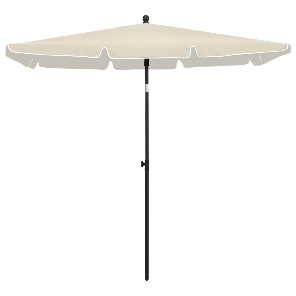 vidaXL Parasol met paal 210x140 cm zandkleurig afbeelding