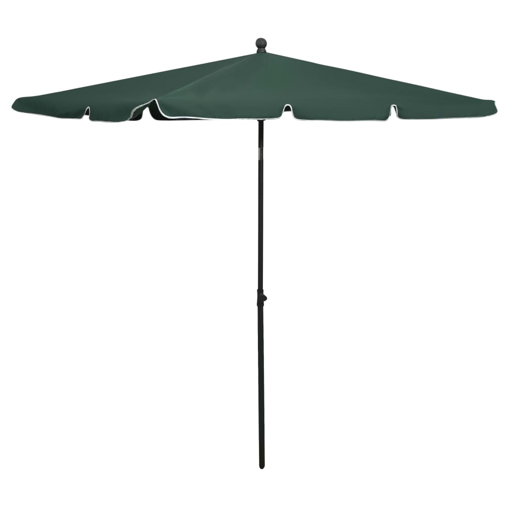 vidaXL parasol med stang 210x140 cm grøn