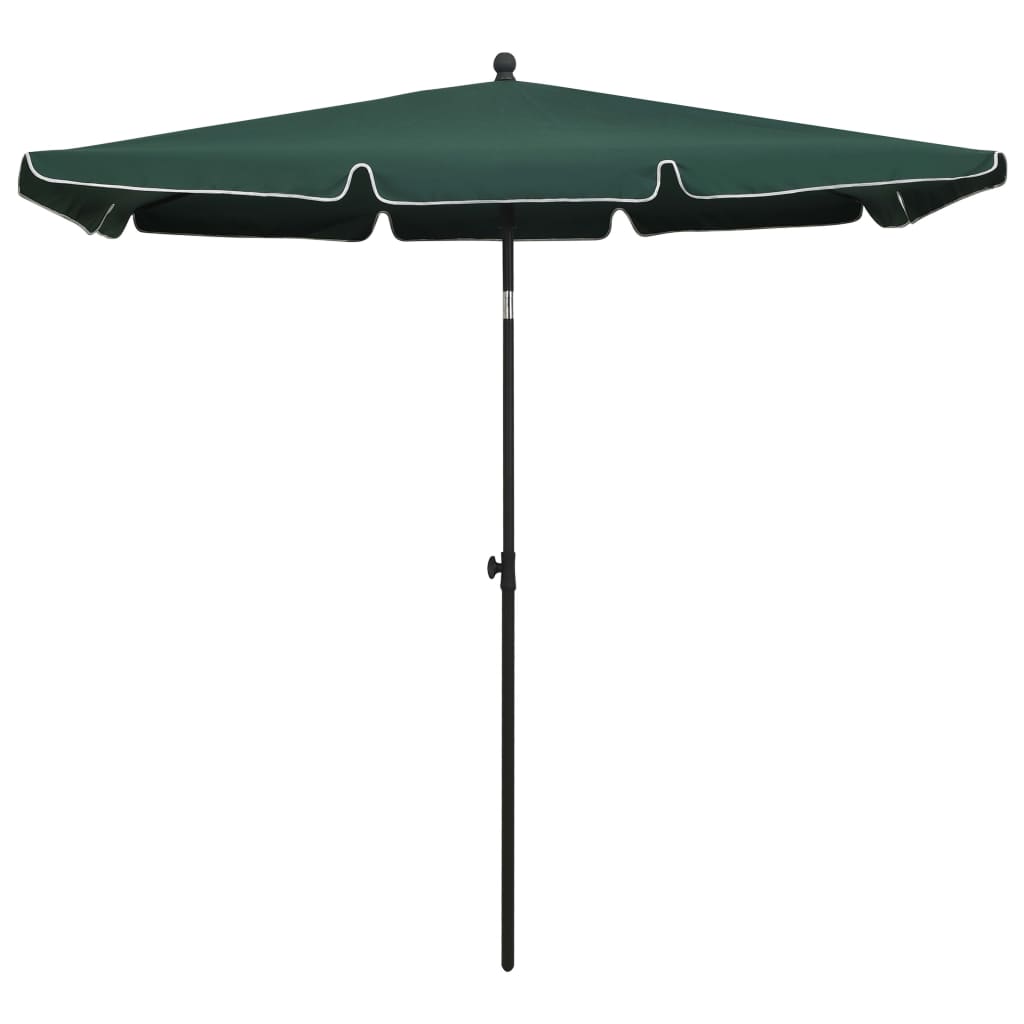 

vidaXL Parasol met paal 210x140 cm groen