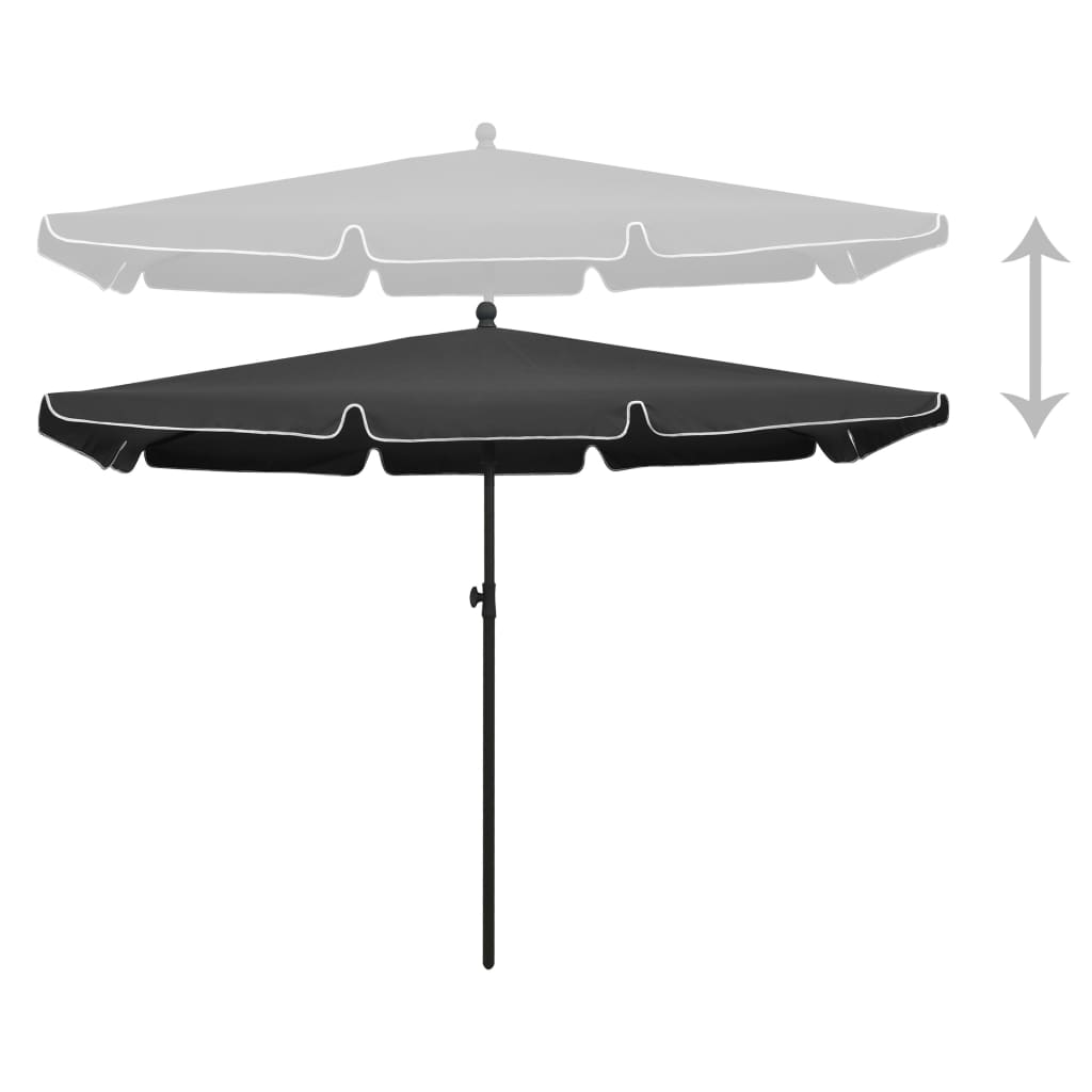 Parasol ogrodowy, antracytowy, 210x140x238 cm, stal, UV, nieblaknący