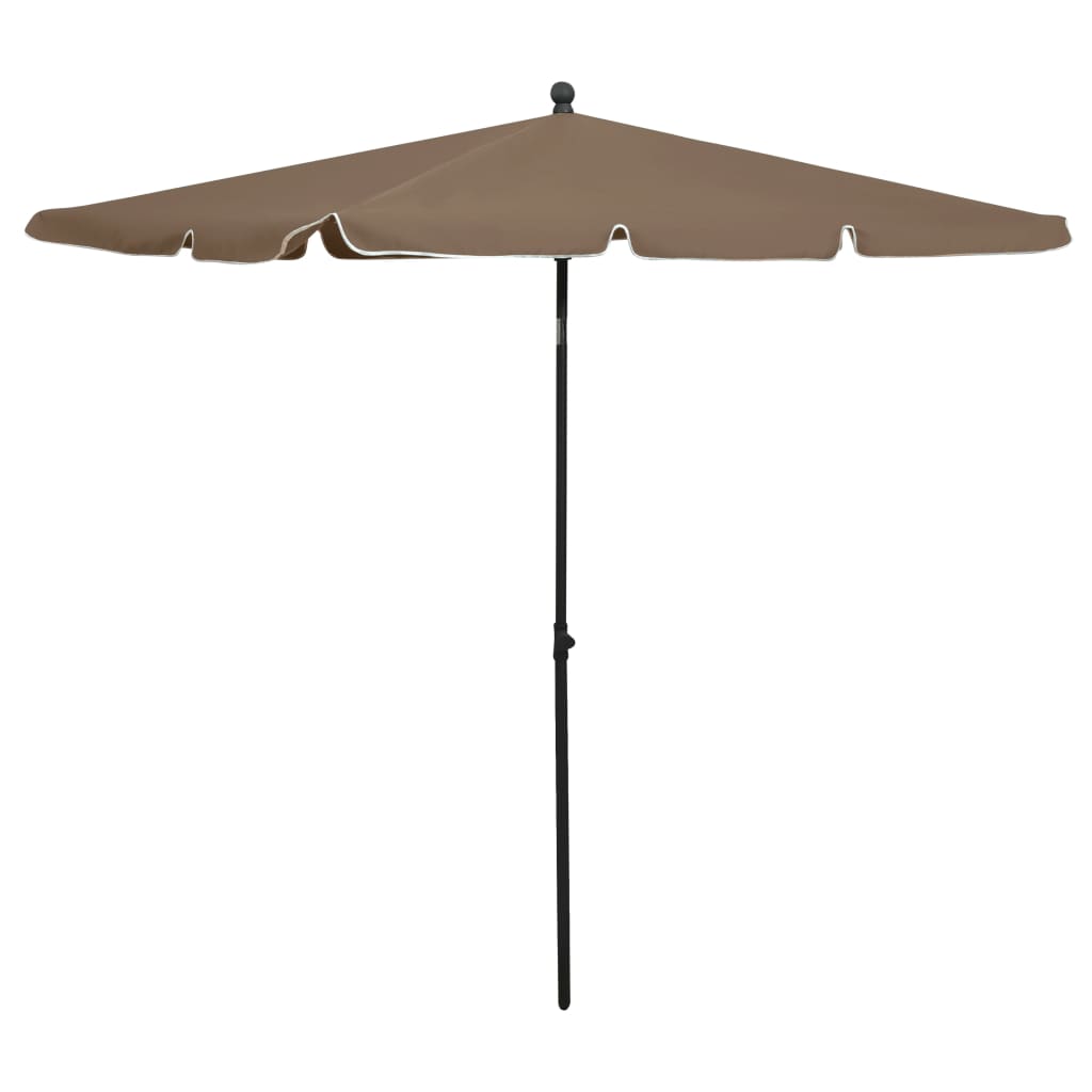 vidaXL Sonnenschirm mit Mast 210x140 cm Taupe