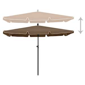 Zahradní slunečník s tyčí 210 x 140 cm taupe - obrázek 3
