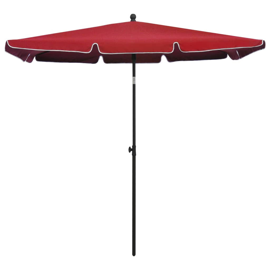 vidaXL Umbrelă de grădină cu stâlp, roșu bordo, 210x140 cm