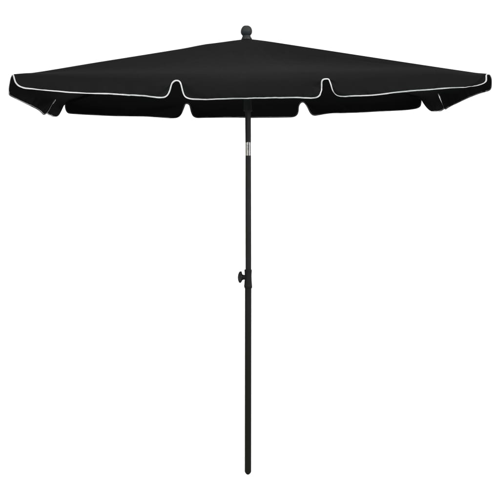 vidaXL Parasol met paal 210x140 cm zwart afbeelding