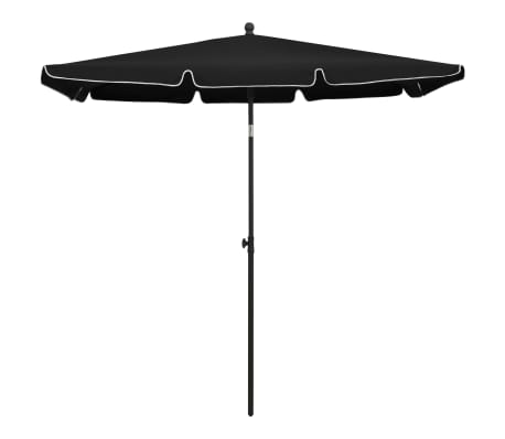 vidaXL Sonnenschirm mit Mast 210x140 cm Schwarz