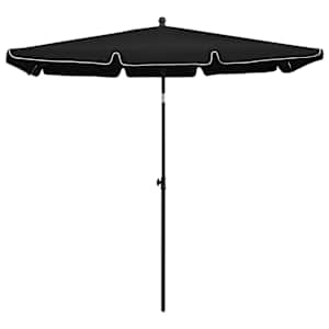 vidaXL Sonnenschirm mit Mast 210x140 cm Schwarz