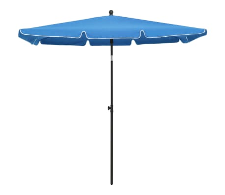 vidaXL Parasol de jardin avec m&acirc;t 210x140 cm Bleu azur&eacute;