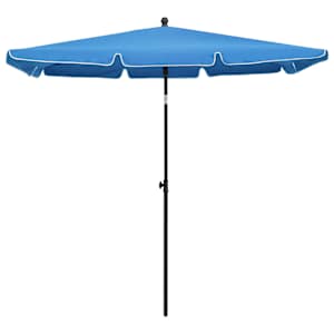 vidaXL Parasol de jardin avec m&acirc;t 210x140 cm Bleu azur&eacute;