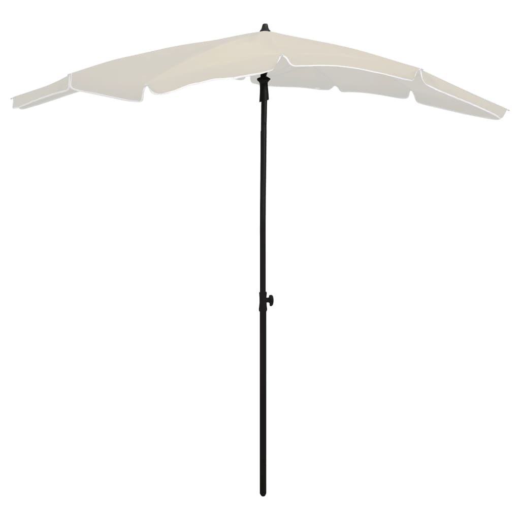 vidaXL parasol med stang 200x130 cm sandfarvet