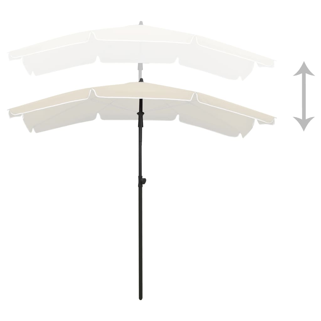 Parasol ogrodowy UV, piaskowy, 200x130x234 cm