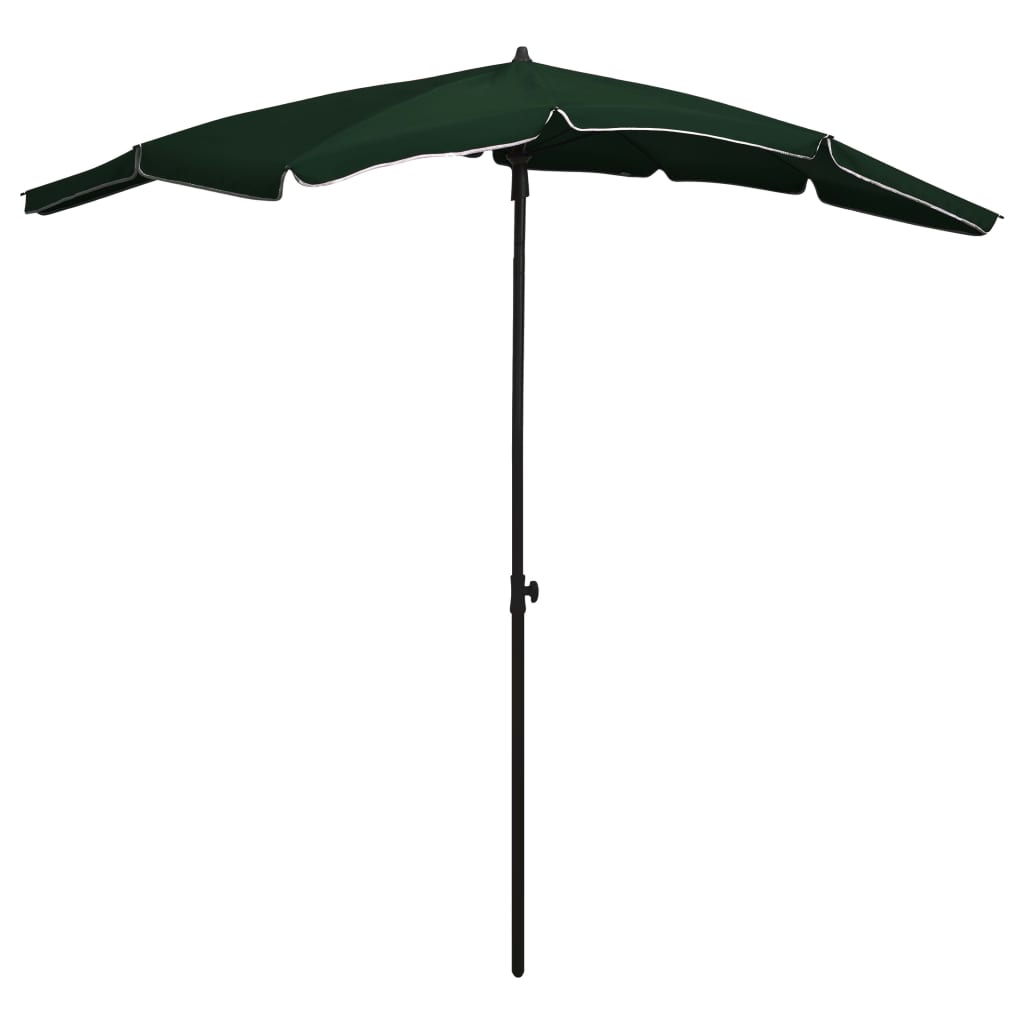 vidaXL Umbrelă de grădină cu stâlp, verde, 200x130 cm