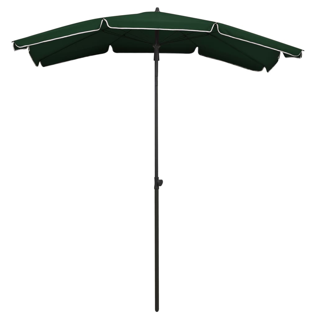 Umbrelă de grădină cu stâlp, verde, 200×130 cm
