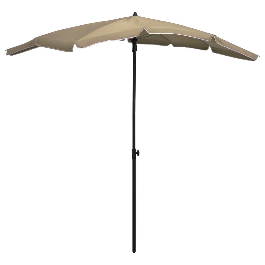 vidaXL Umbrelă de grădină cu stâlp, gri taupe, 200x130 cm