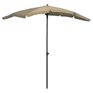 Zahradní slunečník s tyčí 200 x 130 cm taupe - obrázek 1