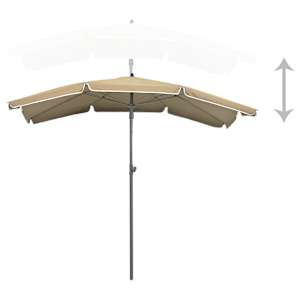 Zahradní slunečník s tyčí 200 x 130 cm taupe - obrázek 4