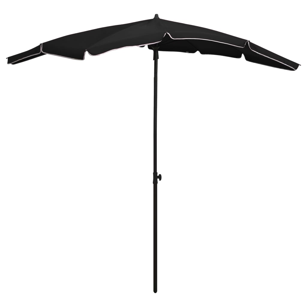 9: vidaXL parasol med stang 210x130 cm sort