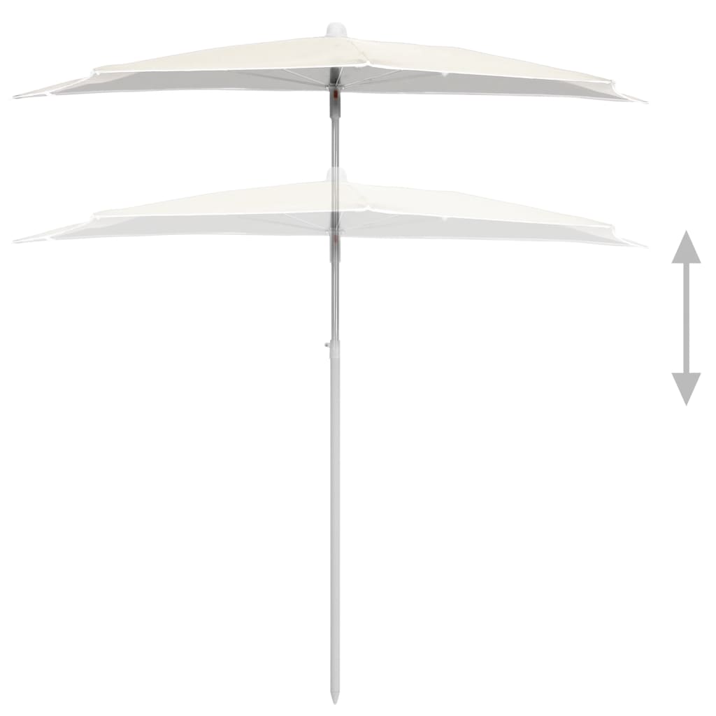 Garden Half Parasol with Pole Outdoor Patio Sunshade Shelter Backyard vidaXL - Picture 41 of 64