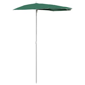 Zahradní půlkruhový slunečník s tyčí 180 x 90 cm zelený - obrázek 2